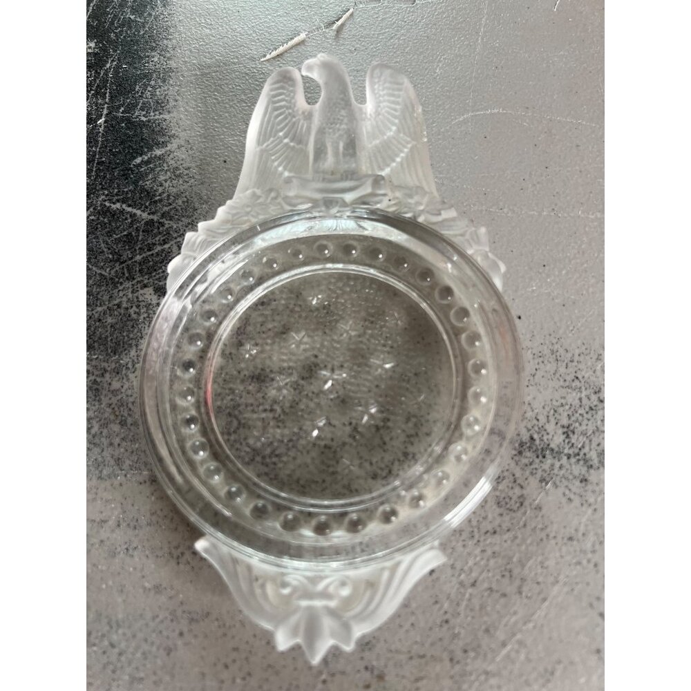 Vintage Glass Dish With Eagle & Star Pattern Design